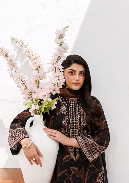 Black Embroidered Lawn Salwar Kameez Online in KSA Riyadh Saudi Arabia Oman Bahrain Qatar