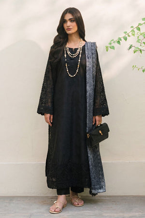 Black Embroidered Lawn Salwar Suit Online in Dubai UAE Abudhabi Ajman Sharjah