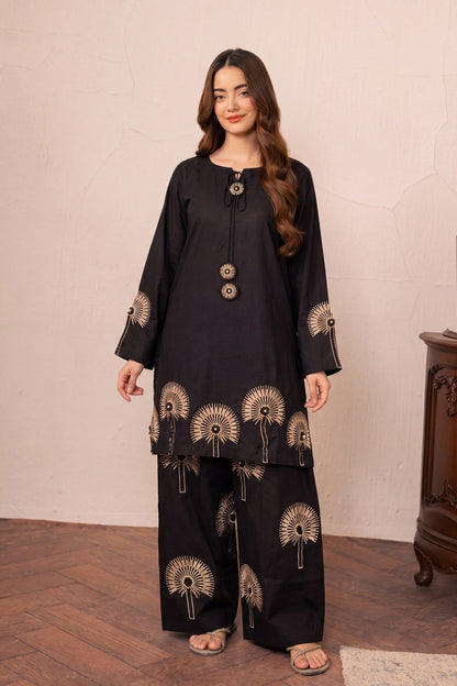 Black Embroidered Lawn Salwar Suit Online in Dubai UAE Abudhabi Ajman Sharjah