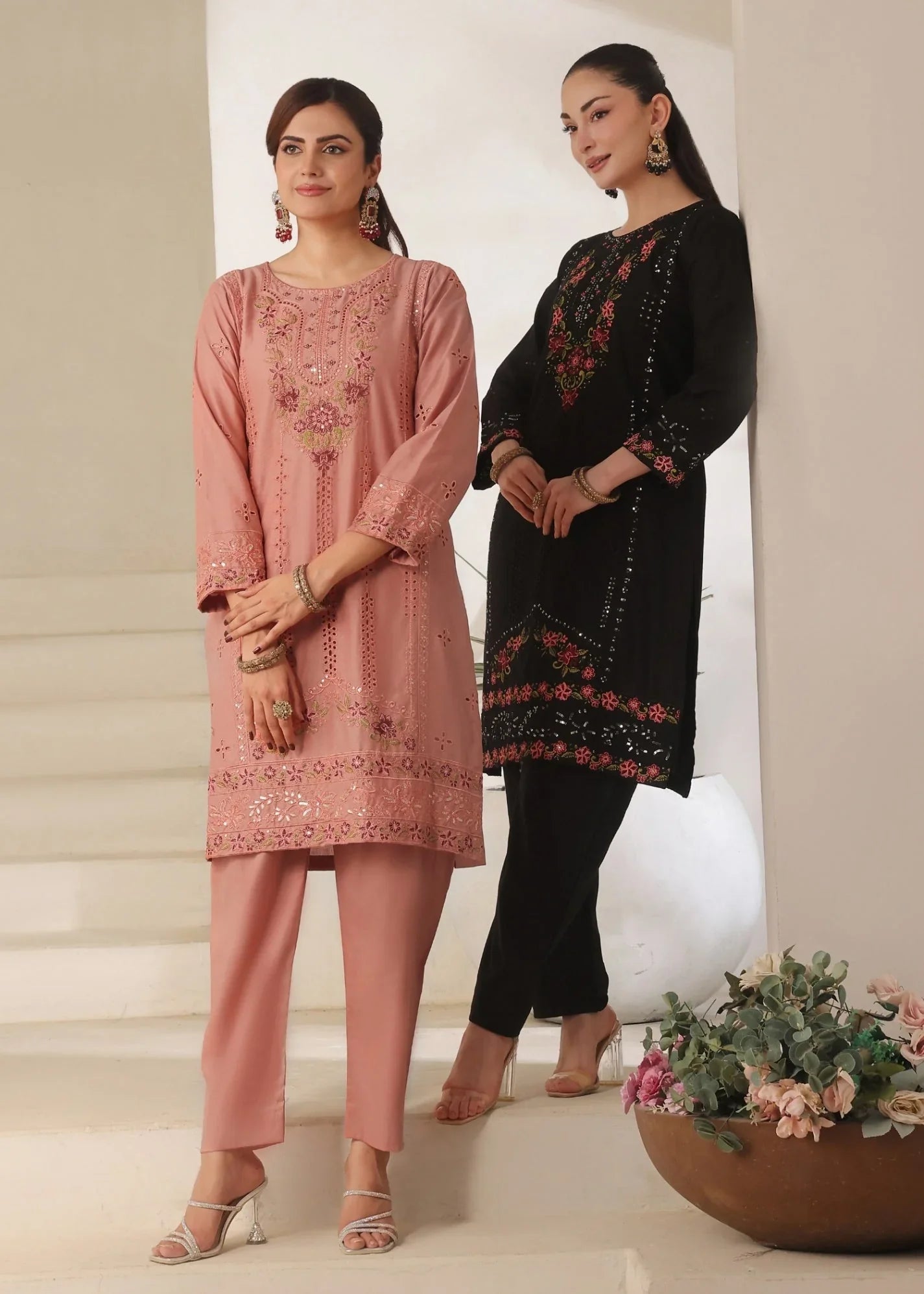 Black Embroidered Lawn Suit Online in Dubai DXB UAE Abudhabi Meena Bazaar