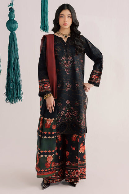 Black Embroidered Lawn Suit Online in Dubai UAE Abudhabi Ajman Sharjah
