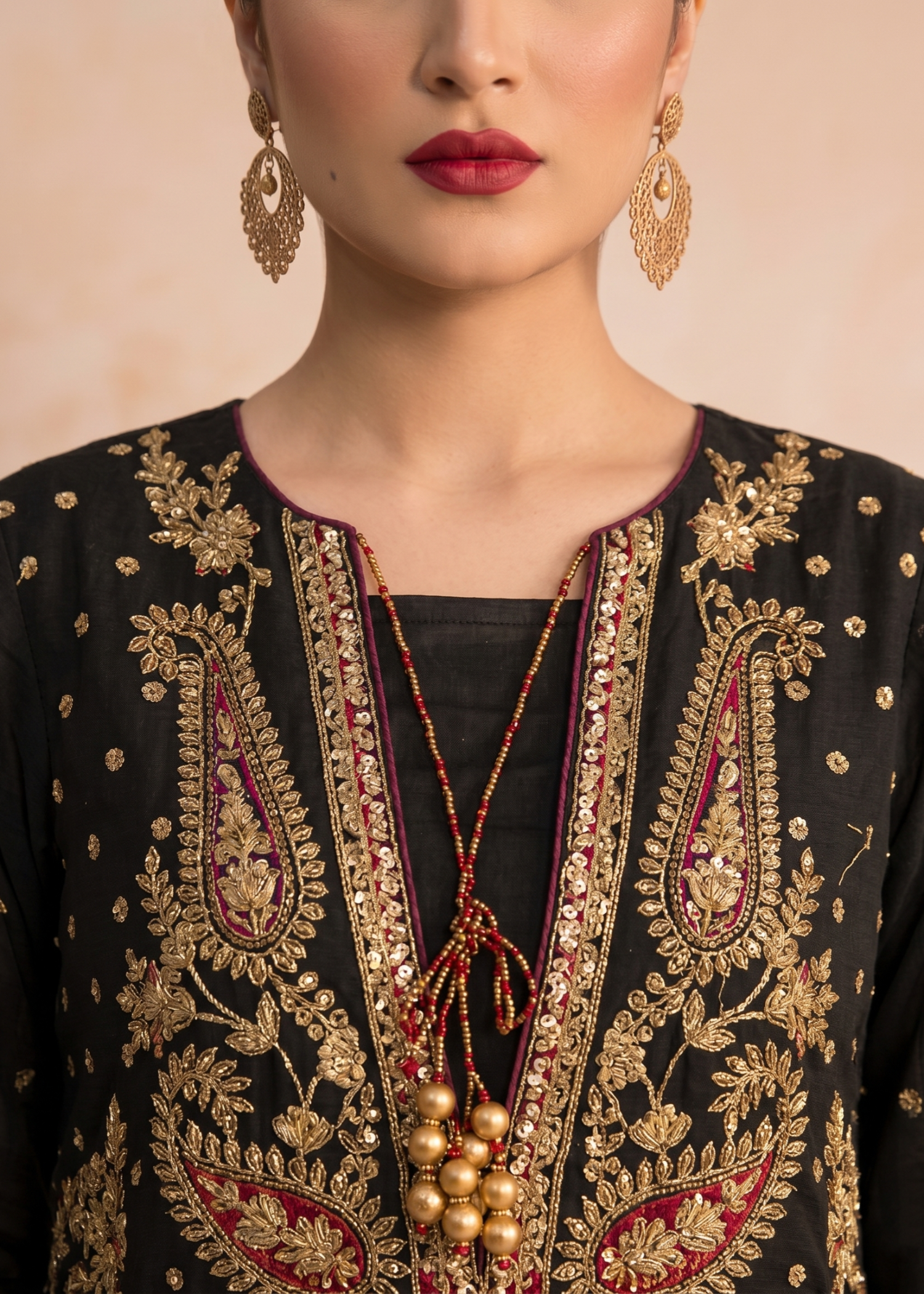 Black Embroidered Organza Festive Suit Online in Dubai UAE Abudhabi Ajman Sharjah