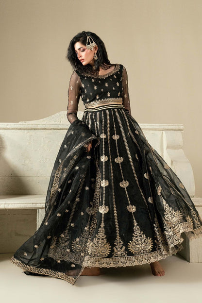 Black Embroidered Organza Lehenga Choli Online in Dubai UAE Abudhabi Ajman Sharjah