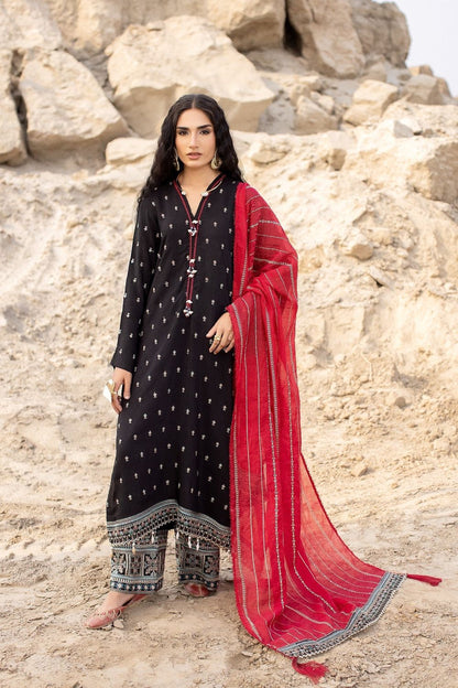 Black Embroidered Raw Silk Festive Kurta Set Online in Dubai UAE Abudhabi Ajman Sharjah