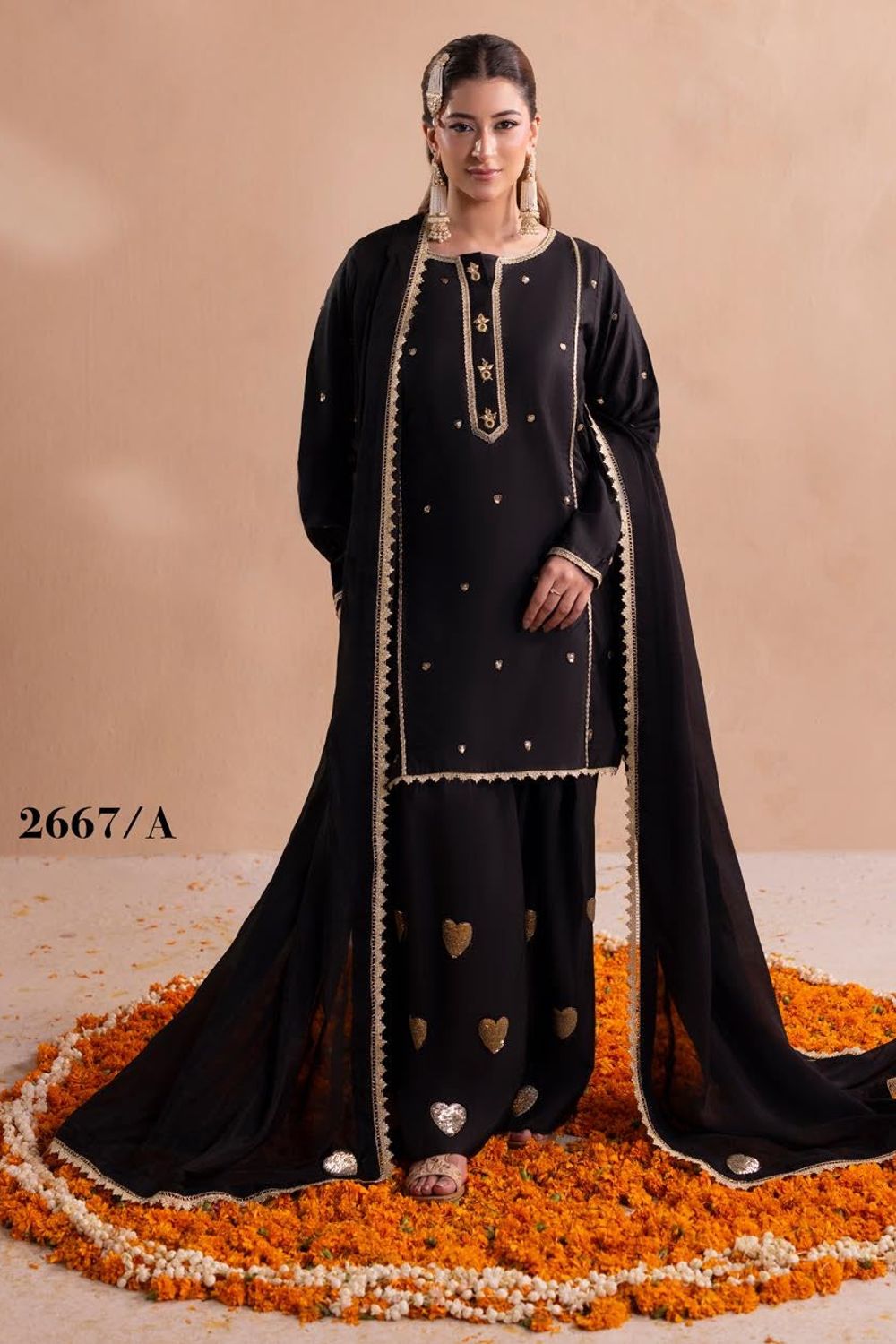Black Embroidered Raw Silk Salwar Kameez Online in Dubai UAE Abudhabi Ajman Sharjah