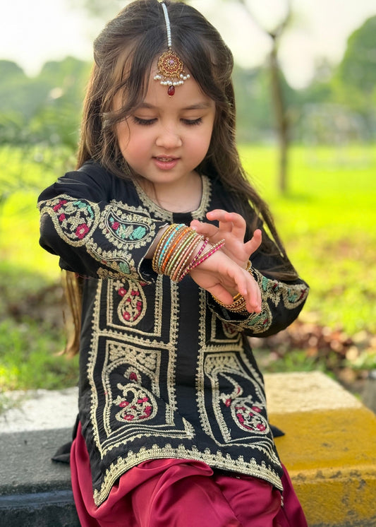 Black Embroidered Silk Designer Salwar Suit Online in Sri Lanka India Australia