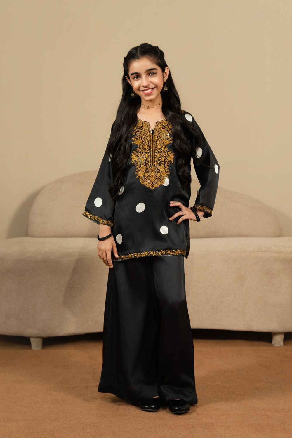 Black Embroidered Silk Festive Partywear Suit Online in Dubai UAE Abudhabi Ajman Sharjah