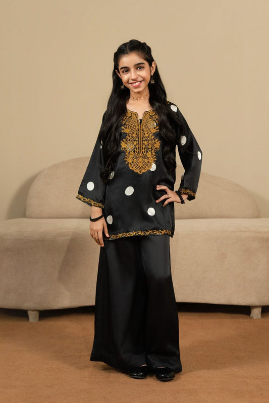 Black Embroidered Silk Festive Partywear Suit Online in Dubai UAE Abudhabi Ajman Sharjah