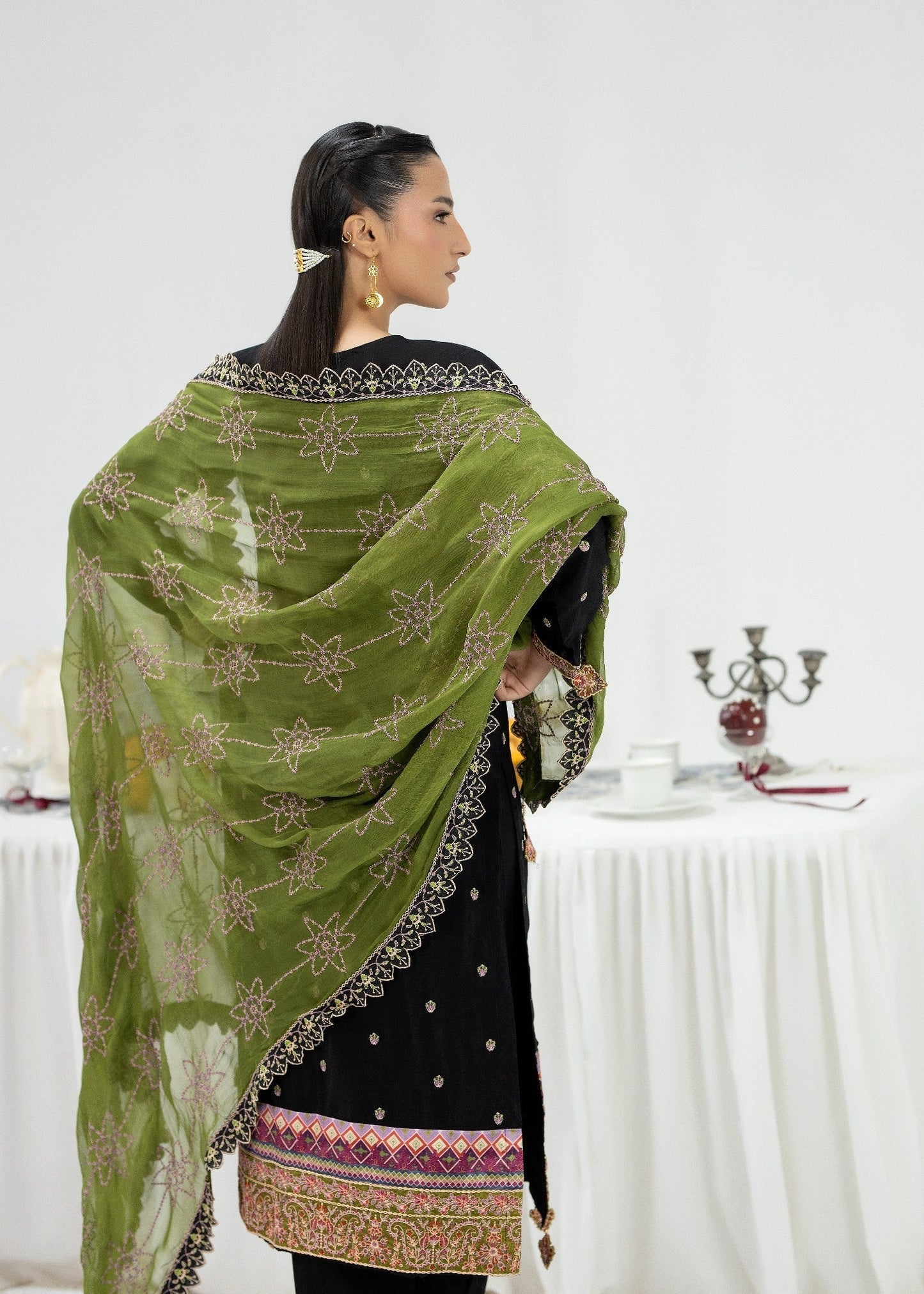 Black Embroidered Silk Festive Wear Salwar Suit Online in Dubai UAE Abudhabi Ajman Sharjah