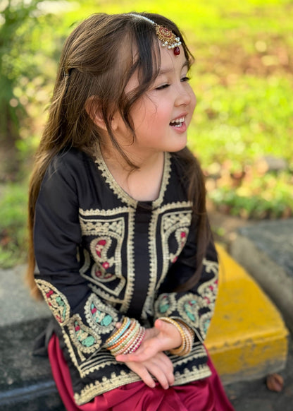 Black Embroidered Silk Shalwar Kameez Online in Sri Lanka India Australia
