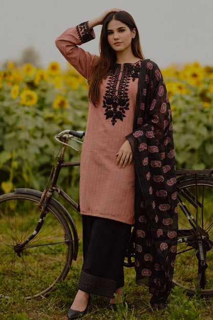 Black Embroidered Textured Lawn Farshi Shalwar Online in Dubai UAE Abudhabi Ajman Sharjah