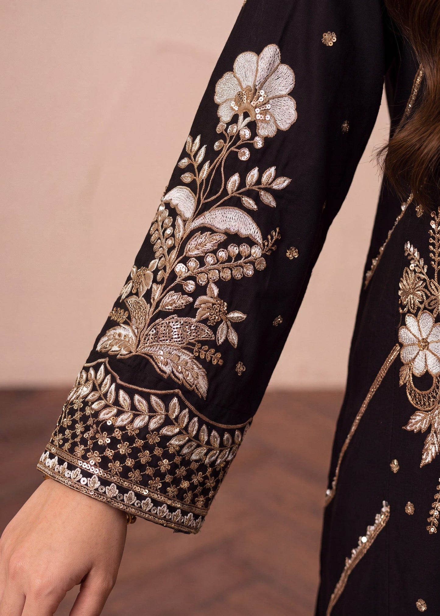 Black Farshi Shalwar Lawn Suit Online in Sri Lanka India Australia