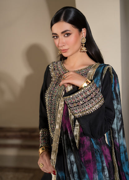 Black Festive Farshi Shalwar Raw Silk Pakistani Outfit Online in Sri Lanka India Australia
