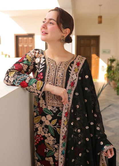 Black Festive Wear Chiffon Dress Material Online in Sri Lanka India Australia