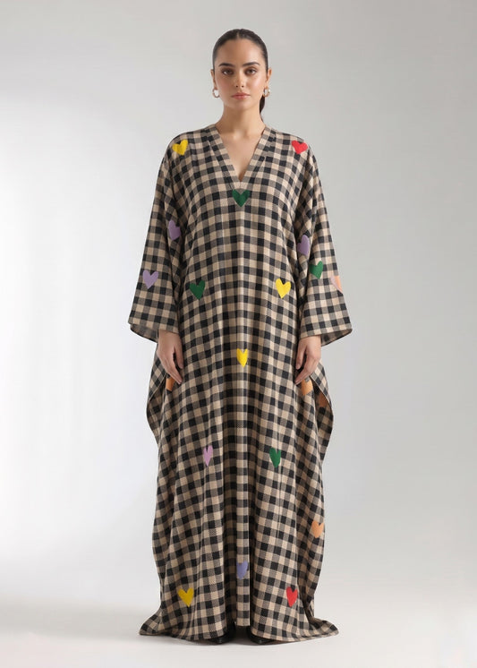 Black Flared V-Neck Kaftan Online in Sri Lanka India Australia