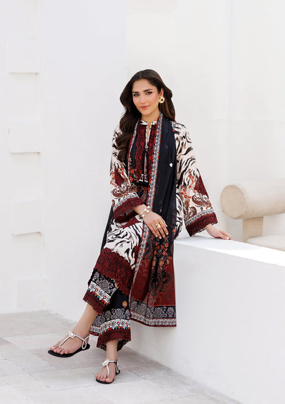 Black Floral Embroidered Lawn Dress Material Online in Sri Lanka India Australia