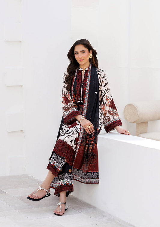Black Floral Embroidered Lawn Dress Material Online in Sri Lanka India Australia