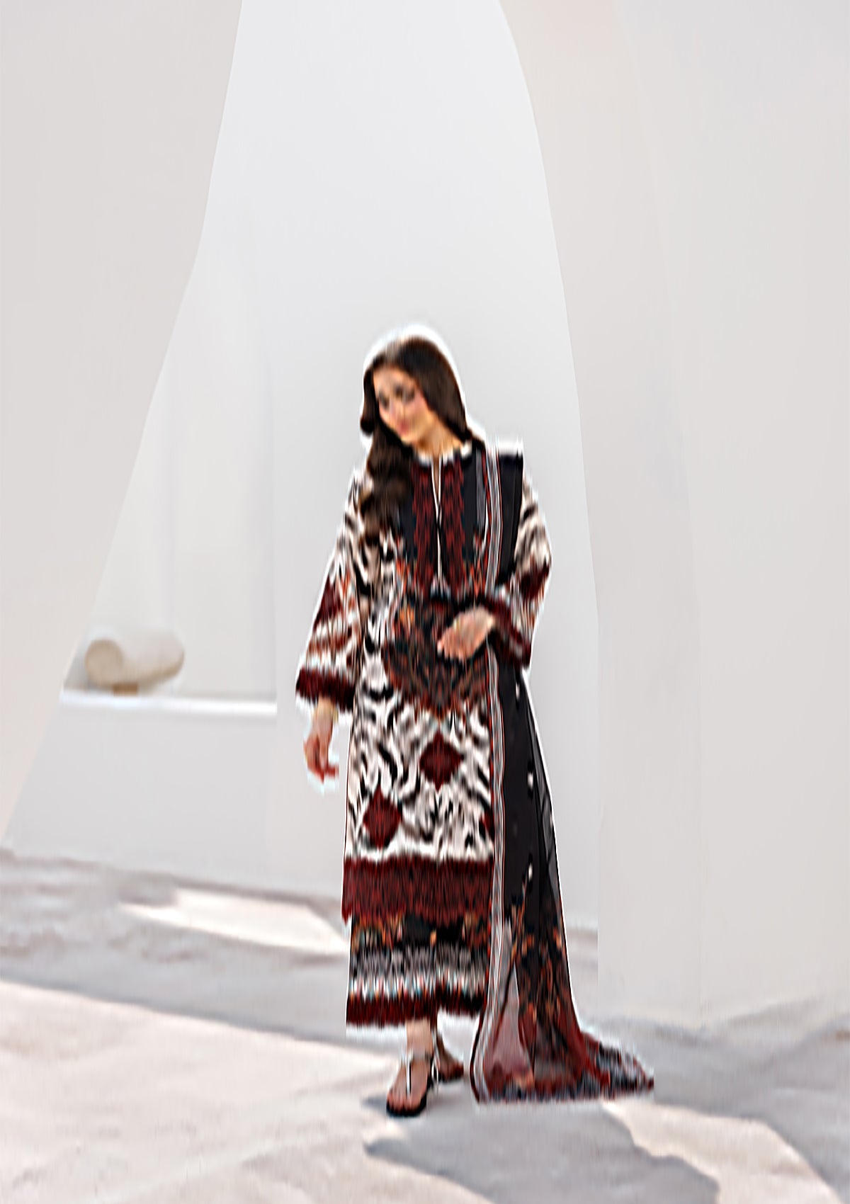 Black Floral Lawn Embroidered Suit Online in Sri Lanka India Australia