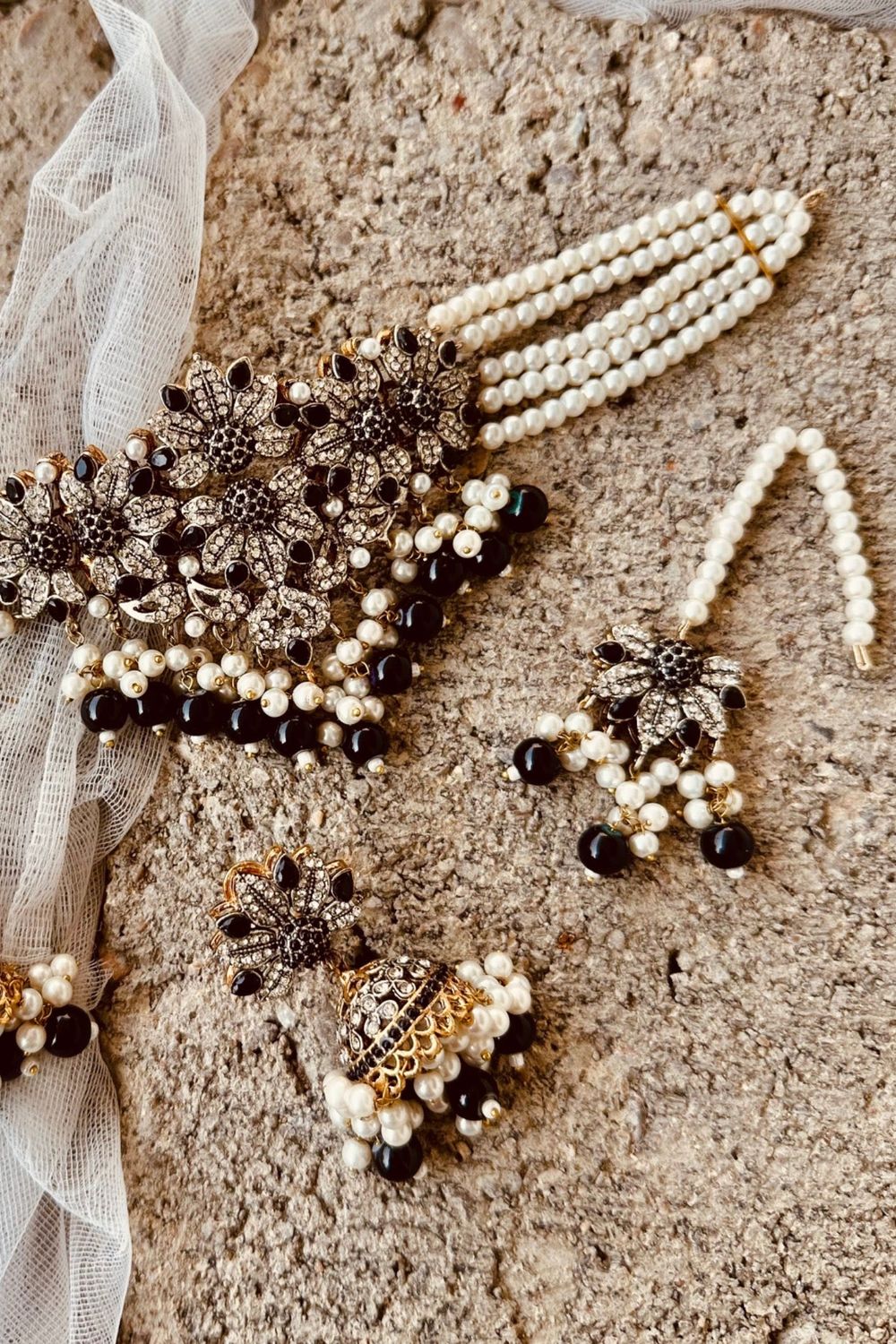 Black Gold Plated Vintage Choker Jewellery Set Online in Dubai UAE Abudhabi Ajman Sharjah