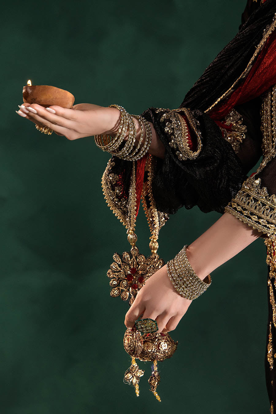 Black Hand Embellished Crinkle Chiffon Designer Salwar Suit Online in Dubai UAE Abudhabi Ajman Sharjah