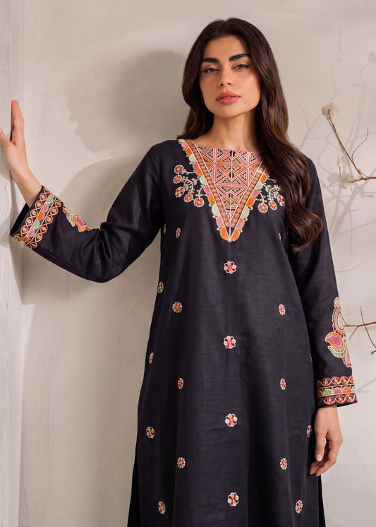 Black Khaddar Kaftan for Daily Wear Online in Sri Lanka India Australia