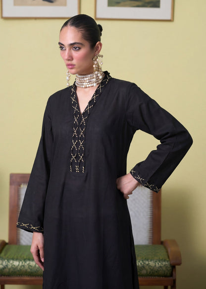 Black Lacework Lawn Pakistani Suit Online in Dubai DXB UAE Abudhabi Meena Bazaar