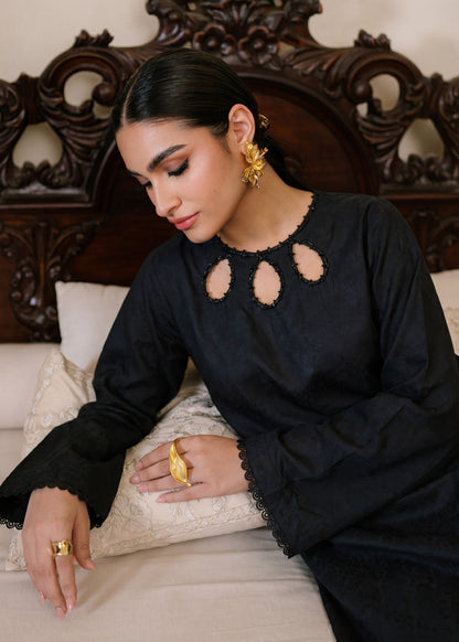 Black Lawn Embellished Kurta Pajama Online in Dubai UAE Abudhabi Ajman Sharjah