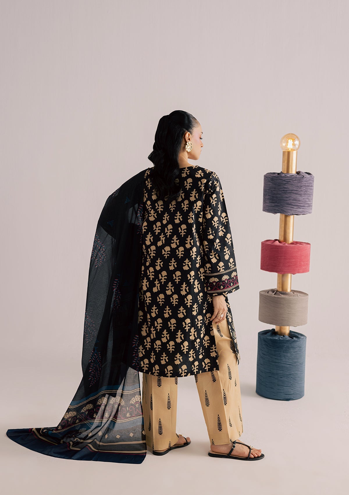 Black Lawn Embroidered 3 Piece Outfit Online in Sri Lanka India Australia