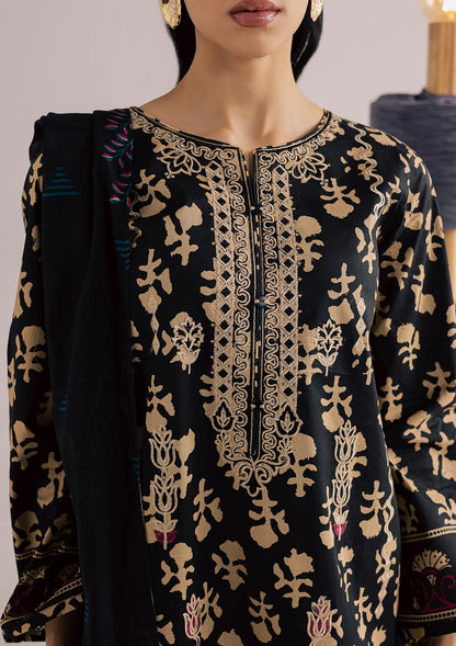 Black Lawn Embroidered 3 Piece Suit Online in Sri Lanka India Australia