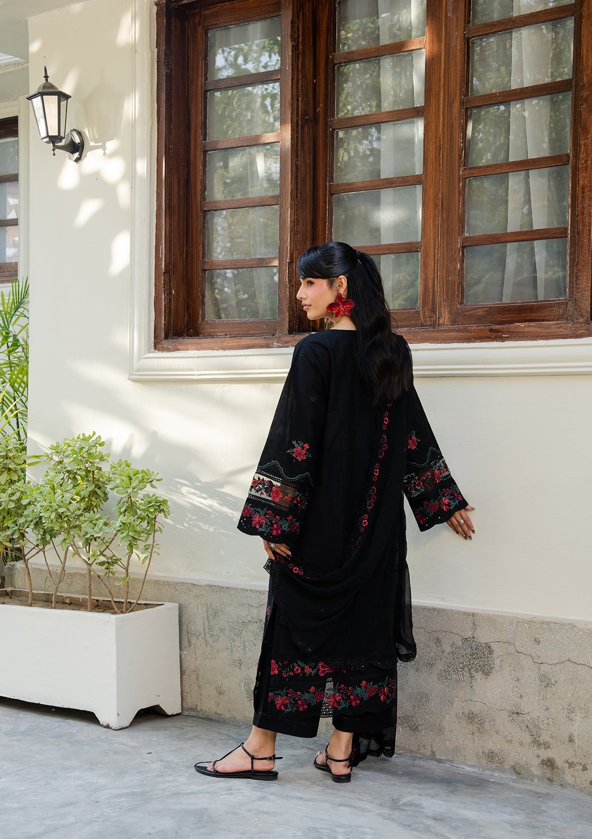 Black Lawn Embroidered Pakistani Suit Online in Sri Lanka India Australia