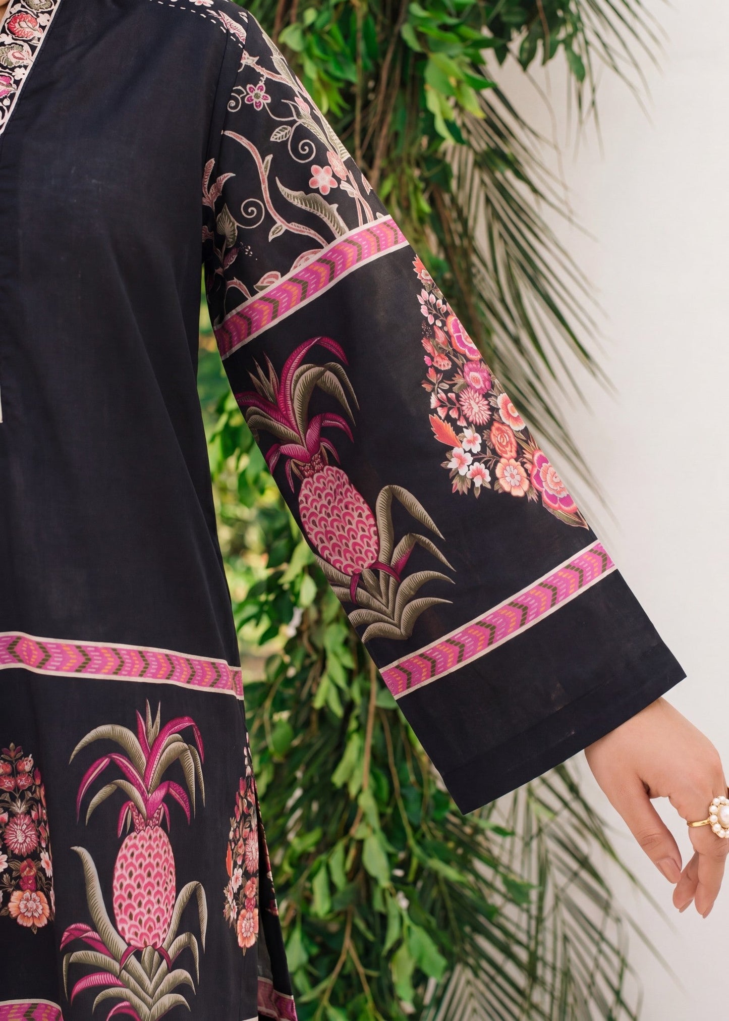 Black Lawn Embroidered Readymade Suit Online in Sri Lanka India Australia