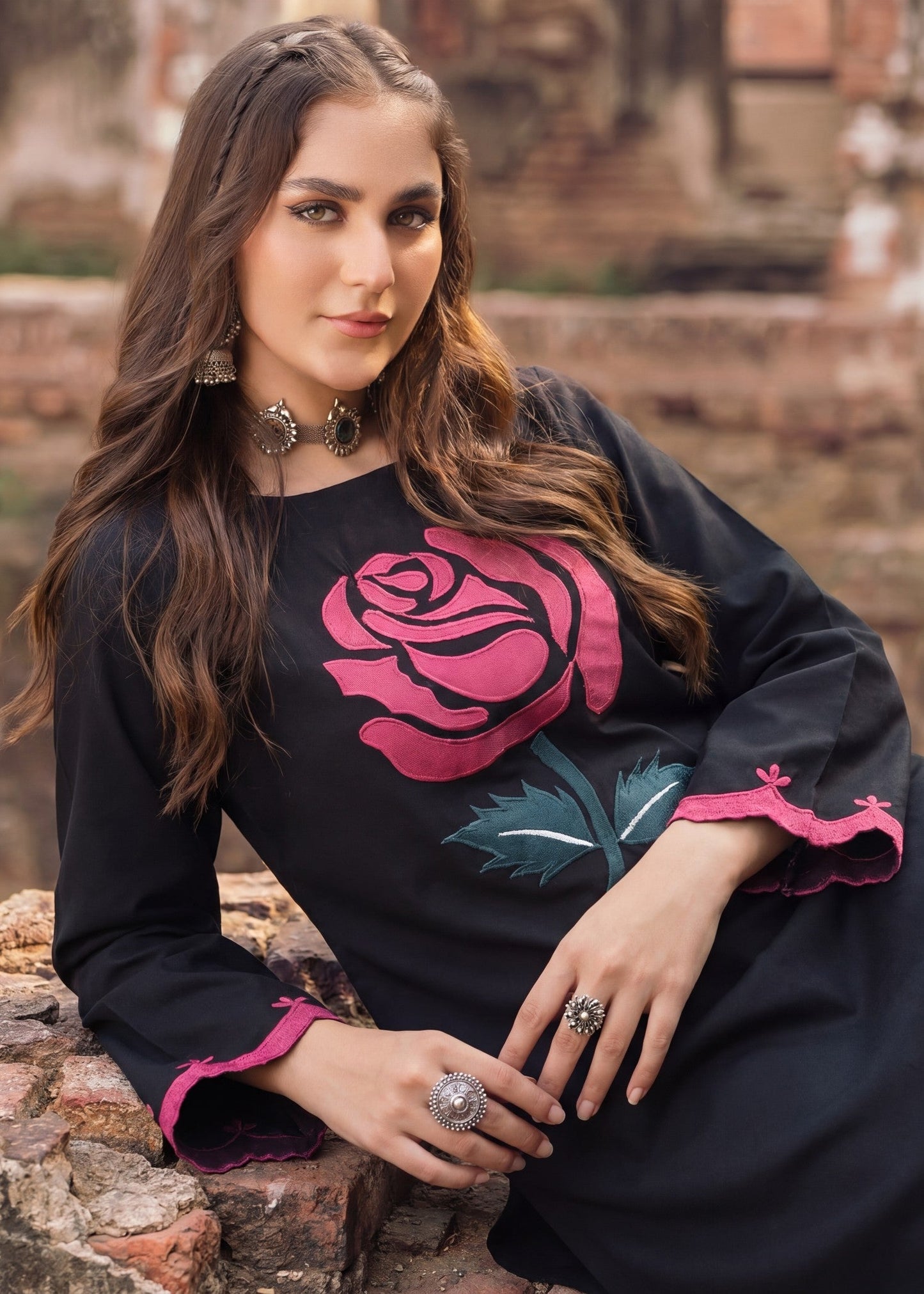 Black Lawn Embroidered Salwar Kameez Online in Sri Lanka India Australia