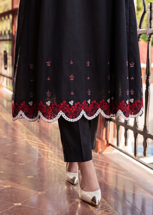 Black Lawn Embroidered Salwar Suit Online in Dubai DXB UAE Abudhabi Meena Bazaar