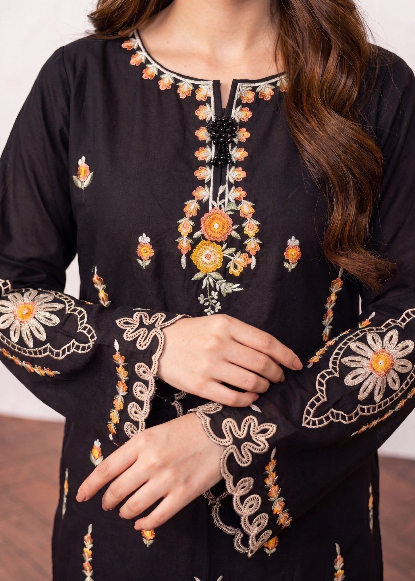 Black Lawn Embroidered Suit Online in Sri Lanka India Australia