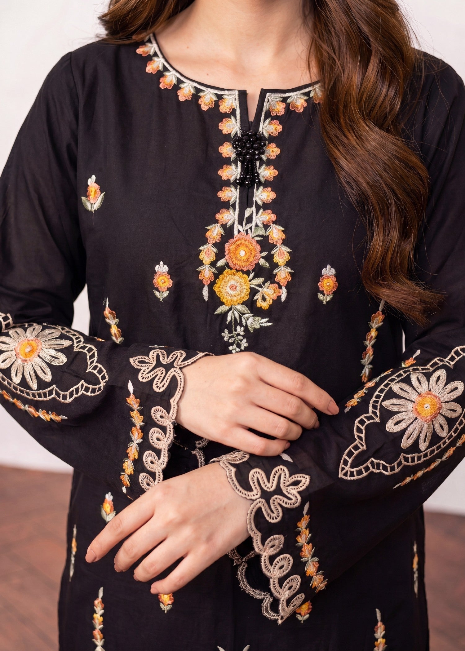 Black Lawn Embroidered Suit Online in Sri Lanka India Australia