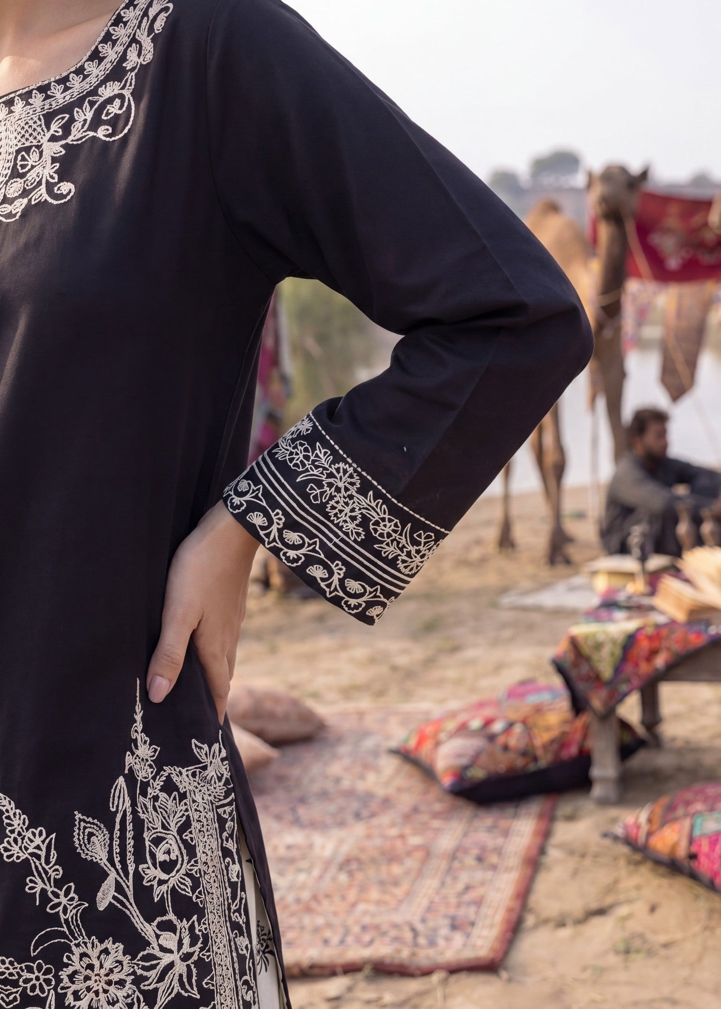 Black Lawn Kurta Set for Women Online in Sri Lanka India Australia