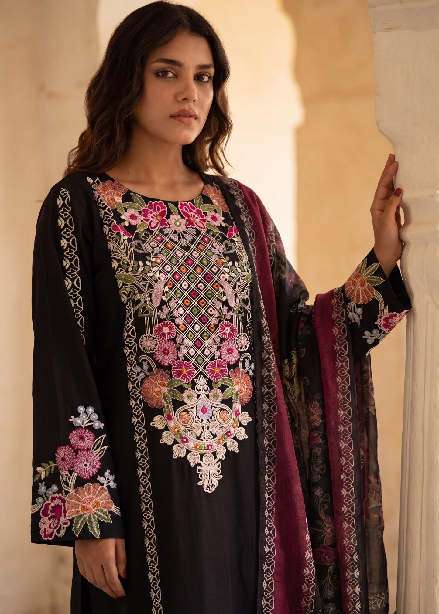 Black Lawn Kurti Suit Online in Sri Lanka India Australia