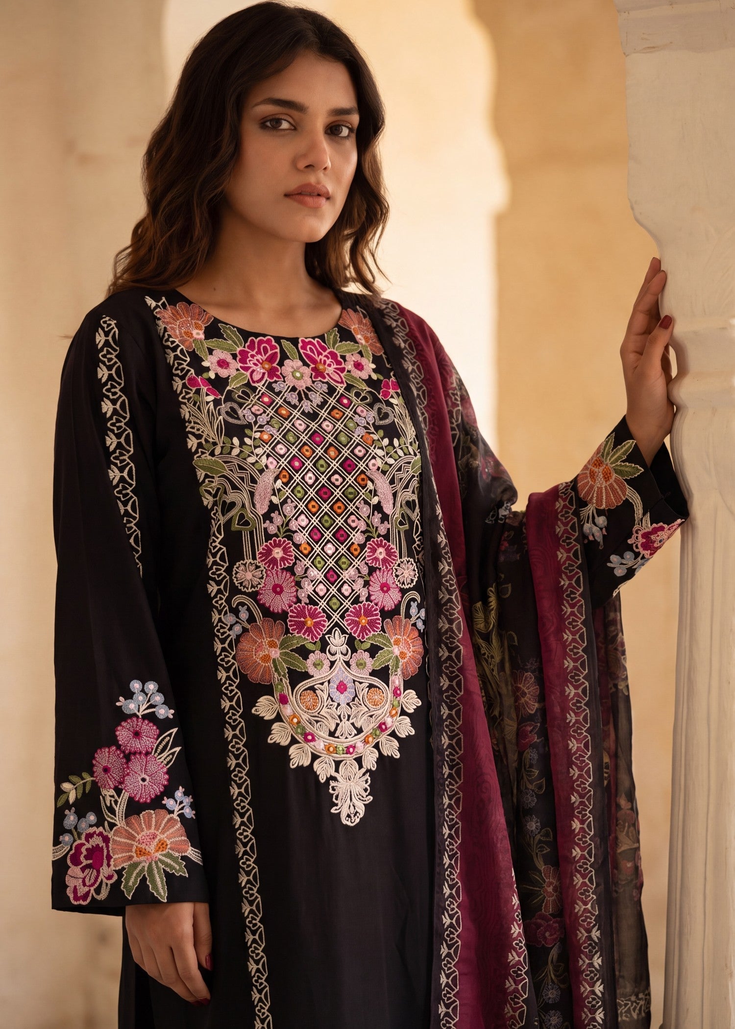 Black Lawn Kurti Suit Online in Sri Lanka India Australia