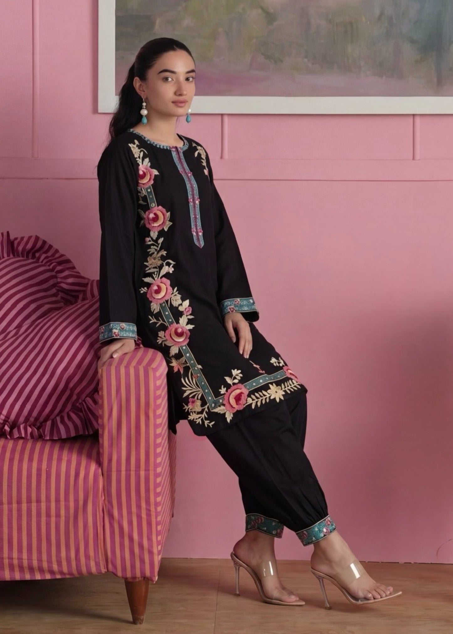 Black Lawn Salwar Kameez for Women Online in Sri Lanka India Australia