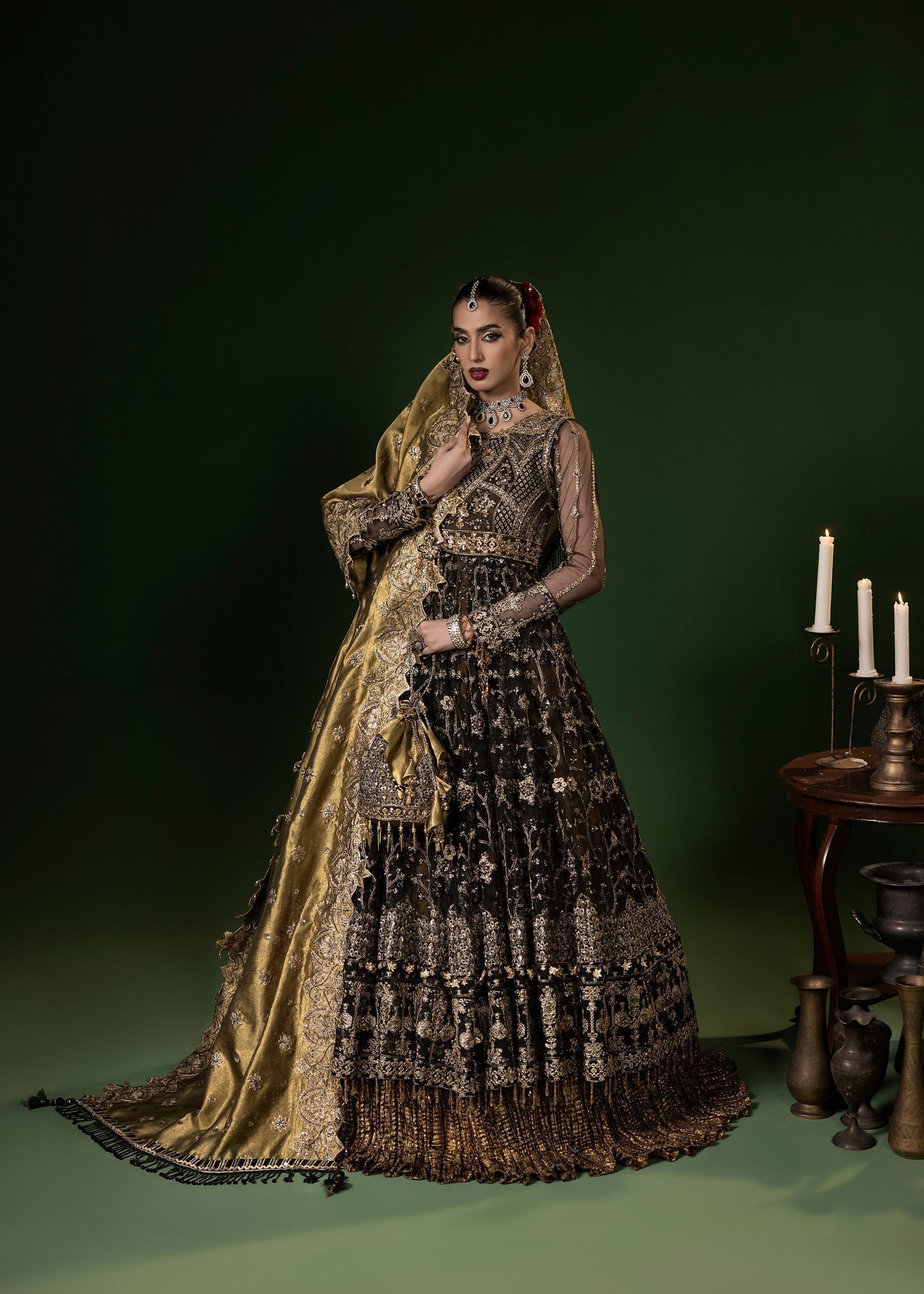 Black Net Maxi Dress Material Online in Dubai UAE Abudhabi Ajman Sharjah