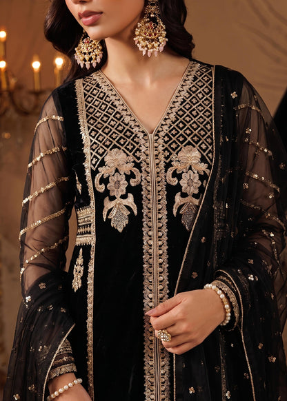 Black Net Sharara Gharara Pakistani Suit Online in KSA Riyadh Saudi Arabia Oman Bahrain Qatar