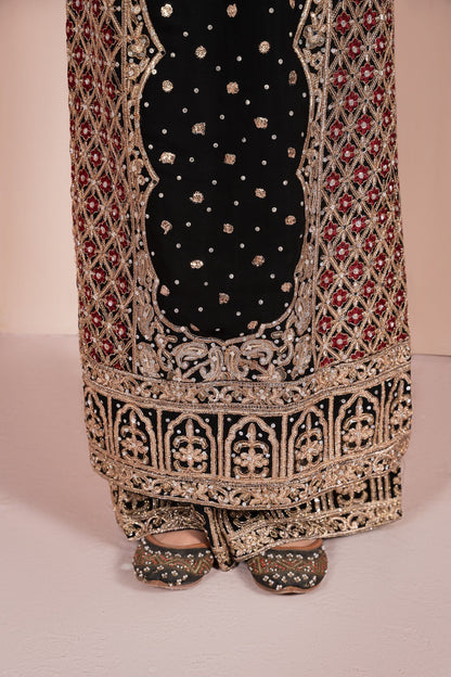 Black Organza Dupatta Chiffon Partywear Suit Online in Sri Lanka India Australia