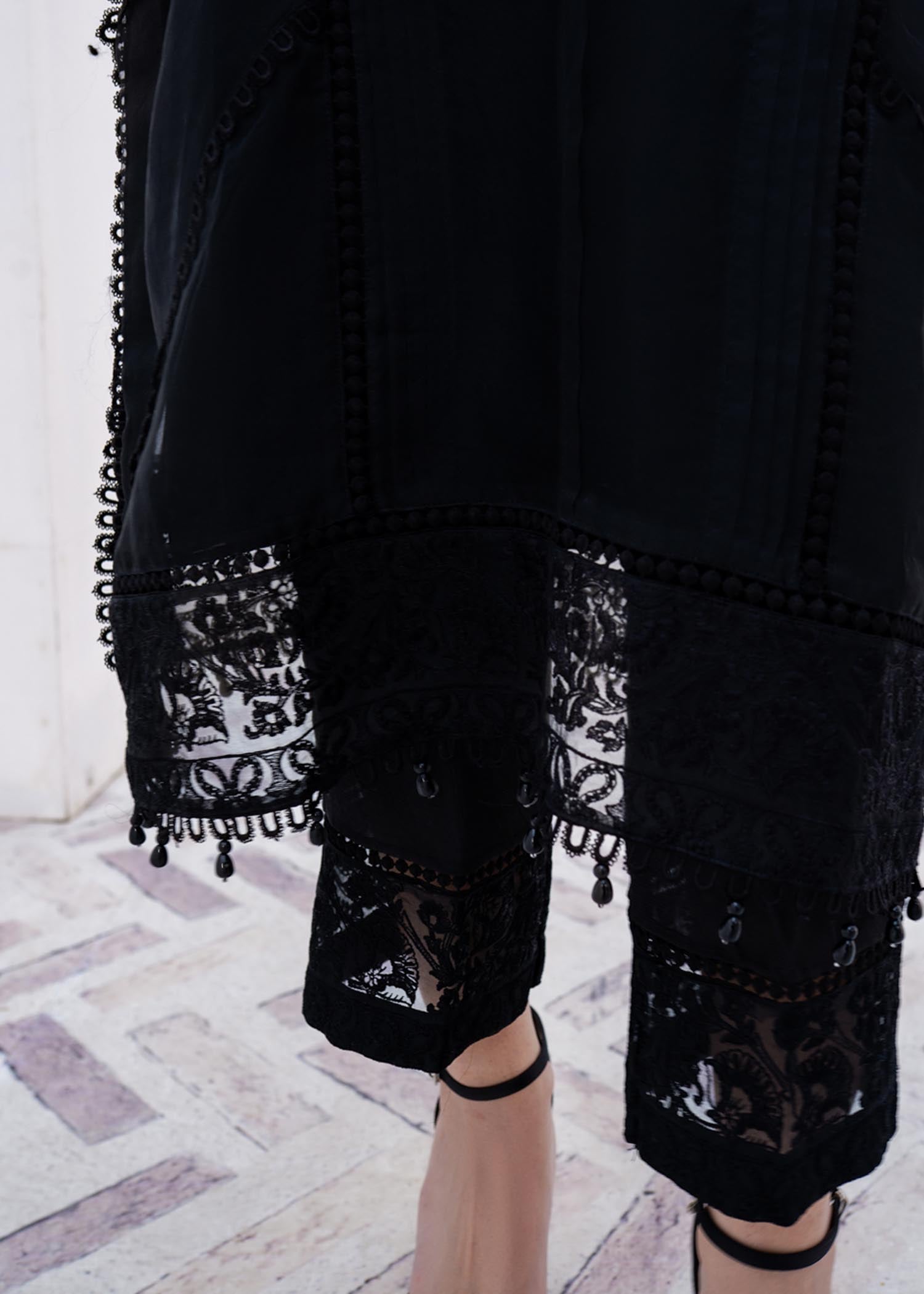 Black Organza Dupatta Embroidered Booti Spray Suit Online in Dubai DXB UAE Abudhabi Meena Bazaar