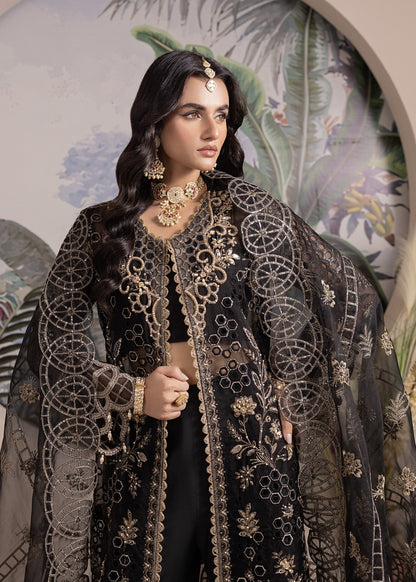 Black Organza Embroidered Straight Kurta Suit Online in Sri Lanka India Australia