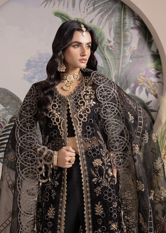 Black Organza Embroidered Straight Kurta Suit Online in Sri Lanka India Australia
