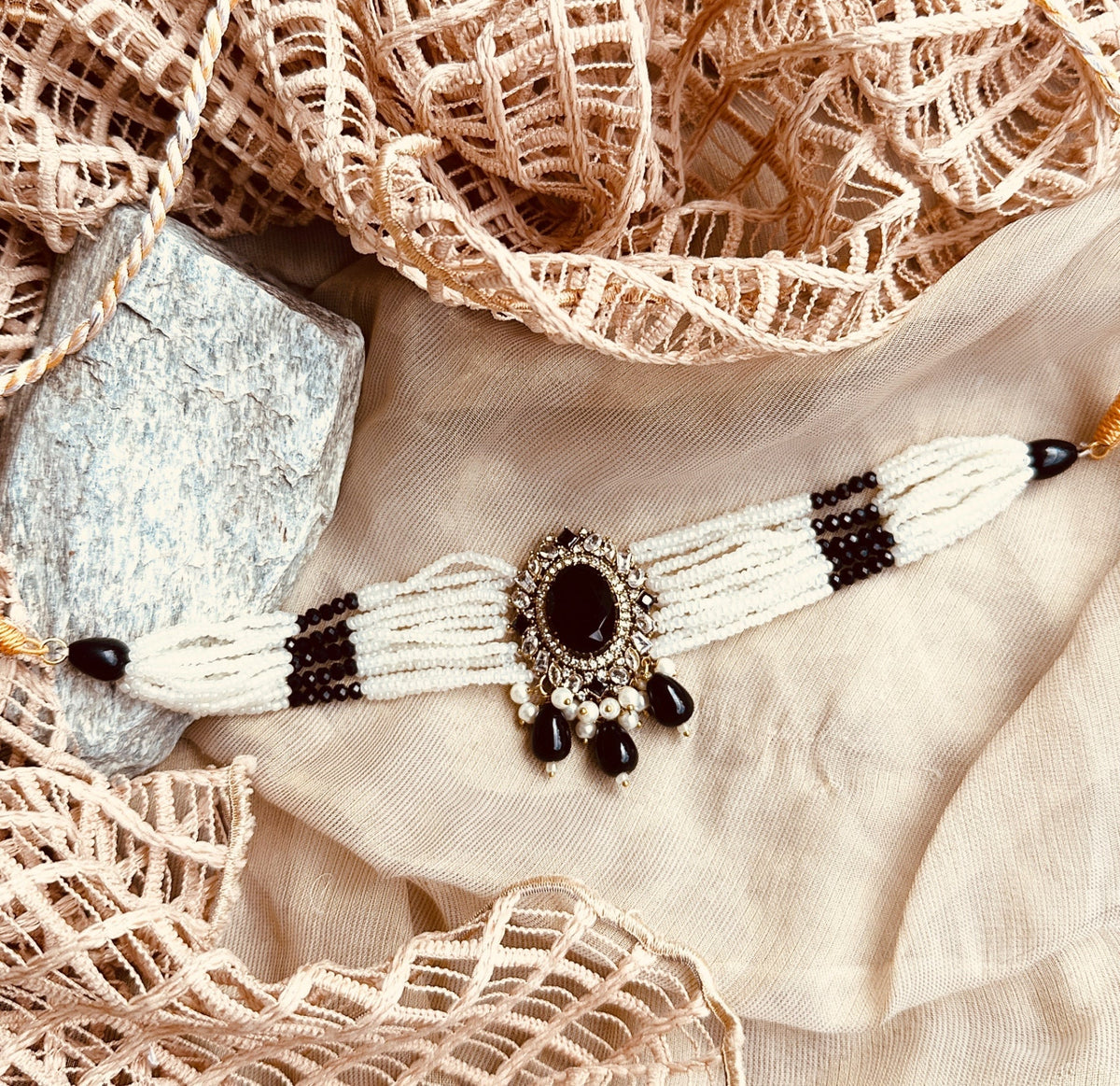 Black Pearl Necklace Set Online in UK USA Canada
