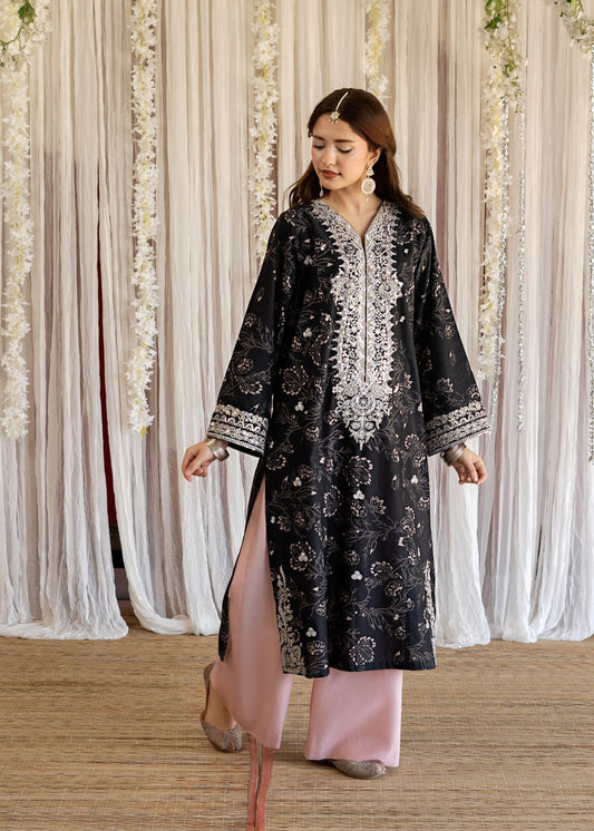 Black Pink Straight Kurta with Trouser Online in Dubai DXB UAE Abudhabi Meena Bazaar