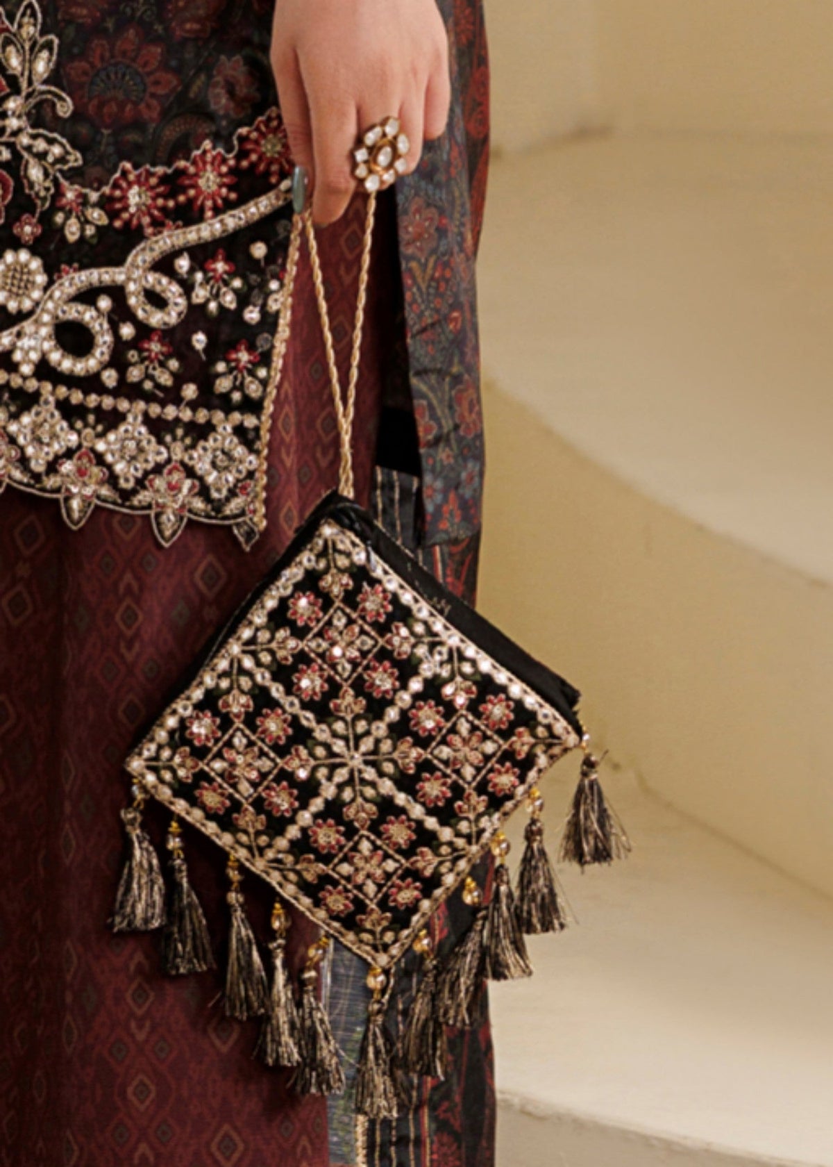 Black Potli Bag Leather Online in UK USA Canada