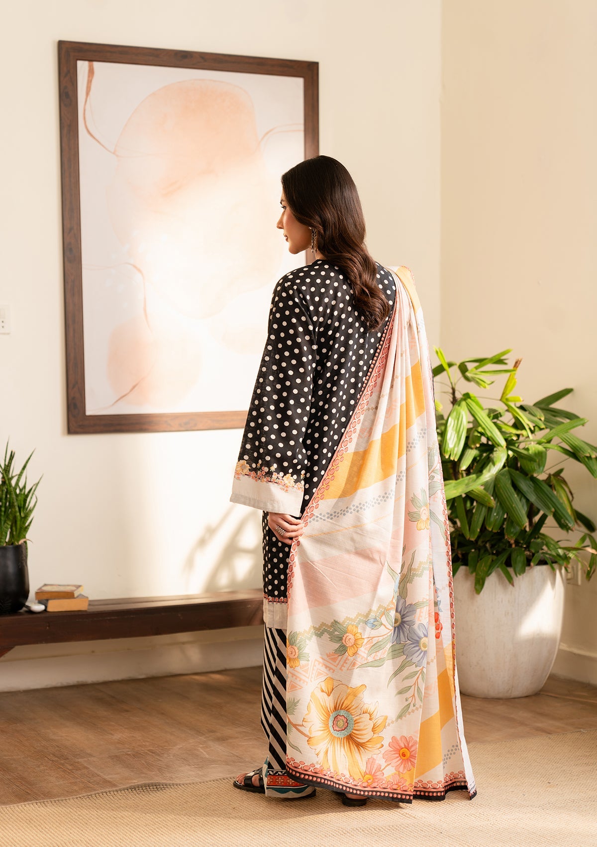Black Printed Khaddar Daily Wear Pakistani Suit Online in Dubai DXB UAE Abudhabi Meena Bazaar