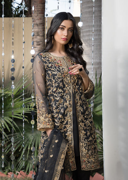 Black Raw Silk Trouser Net Dupatta Online in Sri Lanka India Australia